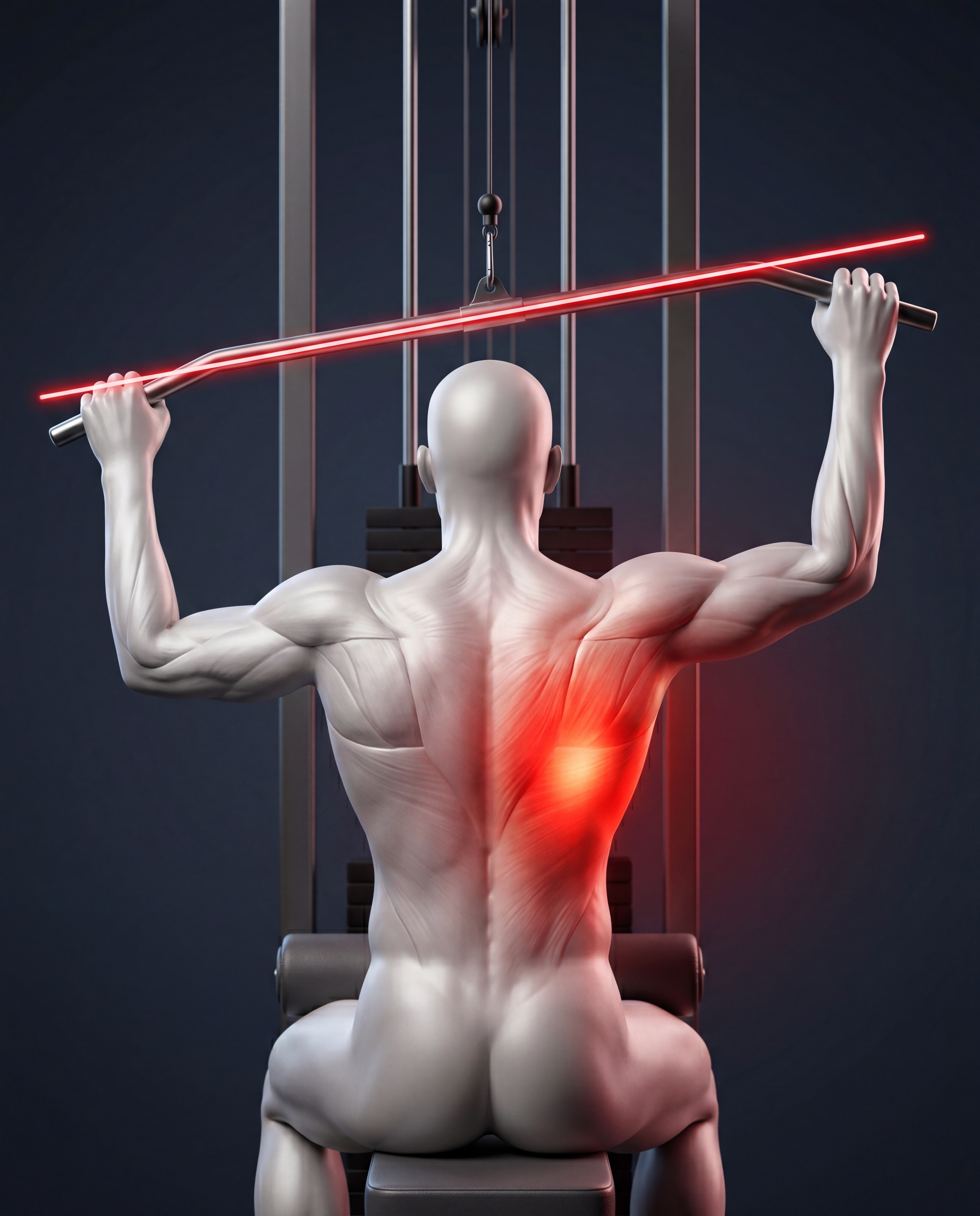 Compensação muscular durante puxada na barra